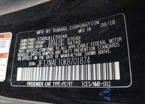 2019 Toyota 86 Gt z USA, uszkodzony, nr VIN JF1ZNAE10K8701874